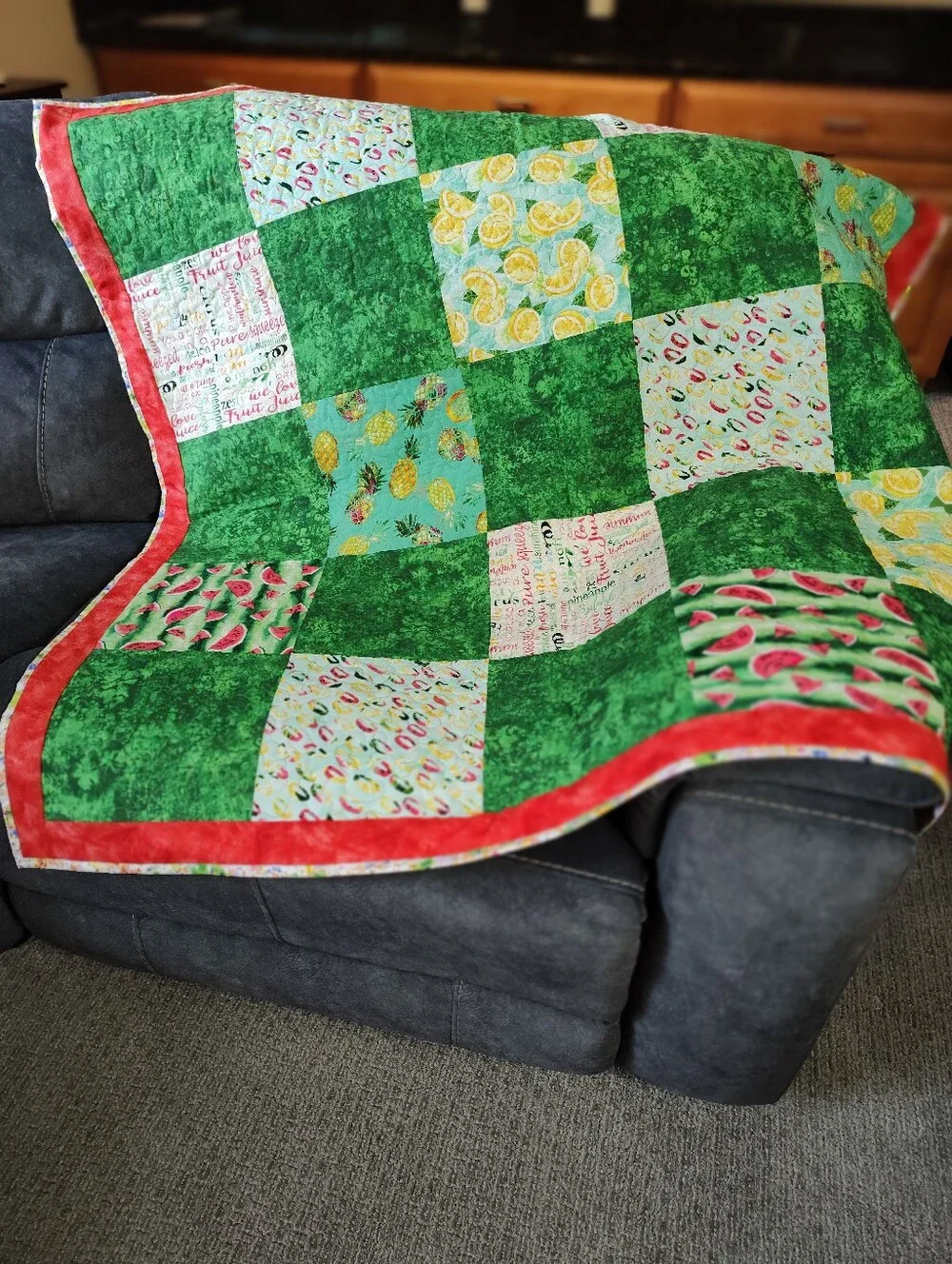 Picnic Perfect! New and Handmade! Lap Size Quilted Throw 50